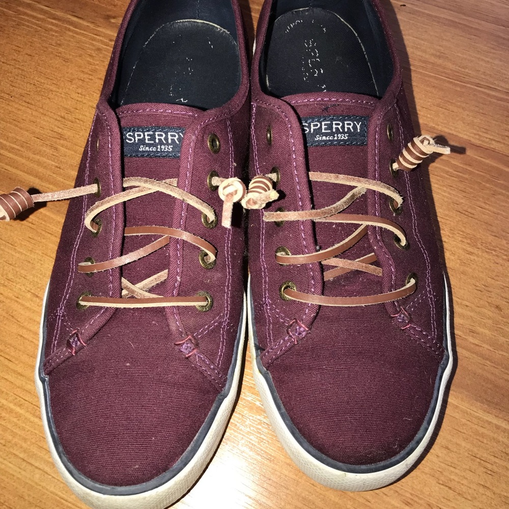 Burgundy Sperrys